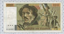 100 Francs Delacroix, Fayette N° 69-4, état TB-TTB - 100 F 1978-1995 ''Delacroix''