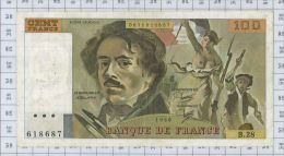 100 Francs Delacroix, Fayette N° 69-4, état TTB - 100 F 1978-1995 ''Delacroix''