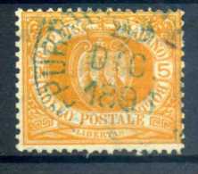 SAN MARINO  - 1877 COAT OF ARMS, 5c ORANGE - Usados