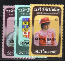 CI759 - ST. VINCENT 1982 ,  Serie N. 651/653  ***  MNH . Royal Baby - St.Vincent (...-1979)