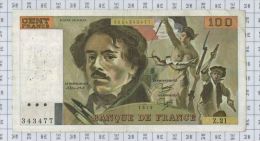 100 Francs Delacroix, Fayette N° 69-3, état TB-TTB - 100 F 1978-1995 ''Delacroix''