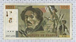 100 Francs Delacroix, Fayette N° 69-3, état B, Beau Craquant - 100 F 1978-1995 ''Delacroix''