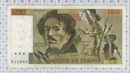 100 Francs Delacroix, Fayette N° 69-4, état TB-TTB - 100 F 1978-1995 ''Delacroix''