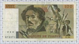 100 Francs Delacroix, Fayette N° 69-4a, état B (scotch) - 100 F 1978-1995 ''Delacroix''