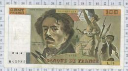 100 Francs Delacroix, Fayette N° 69-4a, état TTB+ - 100 F 1978-1995 ''Delacroix''