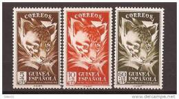 GUI306SCSF-L4087PC-LESPCVOLGUI.Guinea Guinee GUINEA ESPAÑOLA  DIA DEL SELLO.GENETA.ZORRO 1951( Ed 306/8**) Sin Charnela - Spanish Guinea