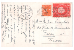 CARTE POSTALE 1954 AVEC AFFRANCHISSEMENT POUR LA FRANCE - Cartas & Documentos