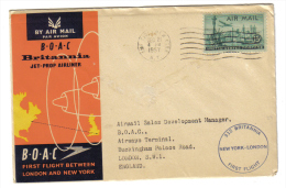 NEW YORK - LONDON FIRST FLIGHT 21 DECEMBER 1957 C.1412 - Covers & Documents