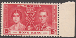 Hongkong 1937 Coronation  15c   SG138  MNH - Nuevos