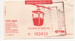 Alt336 Funivia Cablecar Téléphérique Impianti A Fune, Teleferic, Castillo Castello Montjuic Barcelona, Barcellona Spain - Autres & Non Classés