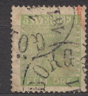 Sweden 1858 Mi#7b Yellow-green, Used - Gebraucht