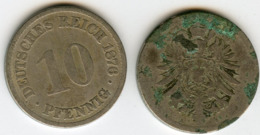 Allemagne Germany 10 Pfennig 1876 A J 4 KM 4 - 10 Pfennig