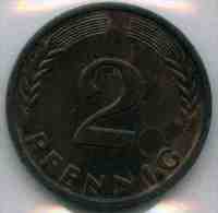 Allemagne Germany 2 Pfennig 1963 J J 381 KM 106 - 2 Pfennig