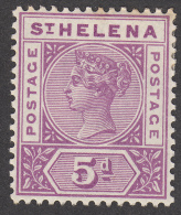 St Helena  1890   5d   SG51  MH - St. Helena