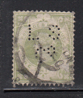 Great Britain Used Scott #122 1sh Victoria, Green Perfin L E Co - Perfins