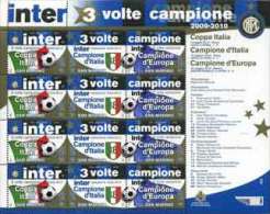 2010 San Marino, Minifoglio Inter 3 Volte Campione, Serie Completa Nuova (**) - Blocs-feuillets