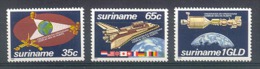 Mnx0280 TRANSPORT RUIMTEVAART SPACE SATELLITE SPACE SHUTTLE RESEARCH FOR PEACEFULL USE OF SPACE SURINAME 1982 PF/MNH - Sud America