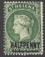 St Helena  1884    1/2d On 6d   SG36  MH - Isola Di Sant'Elena