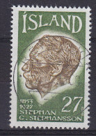 Iceland 1975 Mi. 504     27 Kr Stephan G. Stepansson, Dichter Deluxe REYKJAVIK Cancel !! - Oblitérés