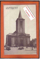 Carte Postale 59. Saint-Amand-les-Eaux L'église  Voitures Anciennes Trés Beau Plan - Saint Amand Les Eaux