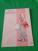 Carte  D Anniversaire Representant Une Jeune Fille - Sonstige & Ohne Zuordnung