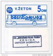 BOSNIE - HERZEGOVINE: 5 DM ND(1992) UNC *BOSNAPREVOZ - MAGLAJ*  WAR TIME LOCAL NOTE / Blue - Bosnien-Herzegowina