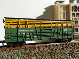 SCALA N -CARRO TRASPORTO BESTIAME USA - CHICAGO AND NORTHWESTERN - Goods Waggons (wagons)