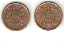 *Colombia Bogota Lepra  Coinage 5 Centavo 1901 B Km L2  Xf Look !!!!!! - Colombie