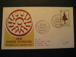 Madrid 1972 IBM Computer Computers Telecom Informatics Spain Cancel Cover - Informatique