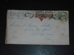 LETTRE TUNISIE AVEC YT 34 X 2 ET 123 X 2 - CACHET ROND MANUEL SOUSSE - AGRICULTURE LABOUREUR - PORTEUSE D EAU - - Briefe U. Dokumente