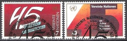 UNO Wien 1990 MiNr.104 - 105 Gest. 45 Jahre UNO( 1304) - Usati