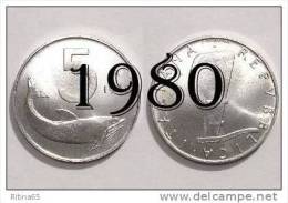 !!! LIRE 5 1980 FDC " DELFINO " ITALIA !!! - 5 Lire