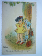 Illustrateur  Roger  LEVASSEUR  :  " Dépêche-toi Nénette , V'là Un Agent ..."     Carte Couleur - Levasseur, Roger