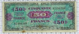 50 Francs Trésor Français , Ref Fayette VF24/1, état TTB - 1945 Verso Francés