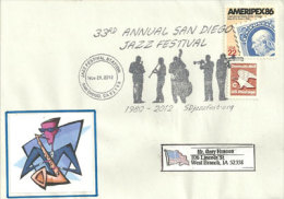 Festival De Jazz A San Diego, Californie. Enveloppe Souvenir - Lettres & Documents