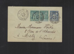 France Entier 1892 Nancy - Kaartbrieven