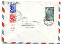 ISRAEL 31.1.1960 Luftpostbrief AirMail Qirvat Bialik Nach Deutschland Yvert 84, 120 P. 1955, Yvert 99 + 132 + TAB 1957 - Posta Aerea