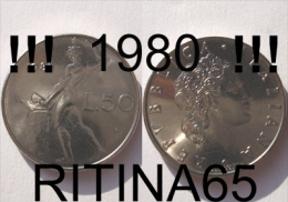 !!! 50 LIRE 1980 FDC " VULCANO " !!! - 50 Liras