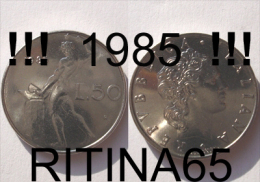 RARA !!! 50 LIRE 1985 FDC " VULCANO " !!! RARA - 50 Lire