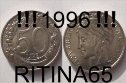 !!! 50 LIRE 1996 FDC " ITALIA TURRITA " !!! - 50 Lire