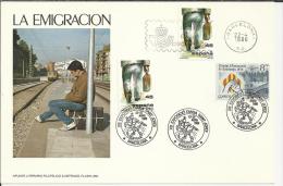 ESPAÑA TARJETA MAT PRIMER DIA EMIGRACION MAT DIADA SANT JORDI DAN JORGE 1986 - Mythology