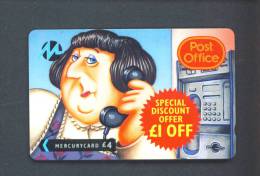 UK  -  Mercurycard Magnetic Phonecard As Scan - [ 4] Mercury Communications & Paytelco