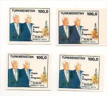 Turkmenistan - 1993  President Clinton And Nijasow Imperforate  -Turkmenistan 1993 Presidenti Clinton And Nijasow - Turkménistan