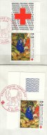 Année 1987, Timbres Sur Deux Enveloppes N° 2498 Croix-Rouge, Carnet ET Feuille - Lettres & Documents