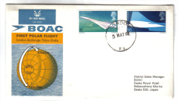 FIRST FLIGHT LONDON ANCHORAGE TOKYO OSAKA 05 05 1969 C.1443 - Storia Postale