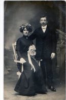 Carte Photo    Couple  Mariage  (photographe De Limoges) - Te Identificeren