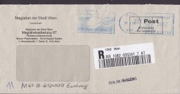 Austria Registered Recommandée Einschreiben Label MAGISTRAT Der Stadt WIEN Meter Stamp 2003 Cover Brief To Germany - Cartas & Documentos