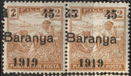 YUGOSLAVIA - UNGARN - CROATIA - BARANYA  - 45/2 Fil.  II+I Typ Ovpt -  "B" + ERROR Sans "5" - *MLH - 1919 - Nuevos