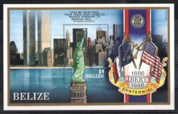 Belize - 1986 Statue Of Liberty Block MNH__(TH-5524) - Belize (1973-...)