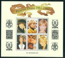 Burkina Faso - 1998 Princess Diana Kleinbogen (3) MNH__(THB-2429) - Burkina Faso (1984-...)